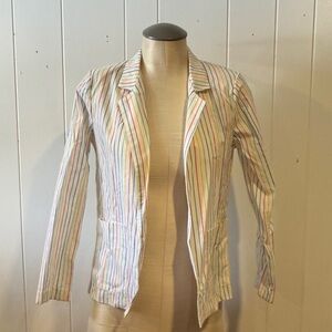 Vintage Can-Do Striped Multicolor Women's Light Blazer